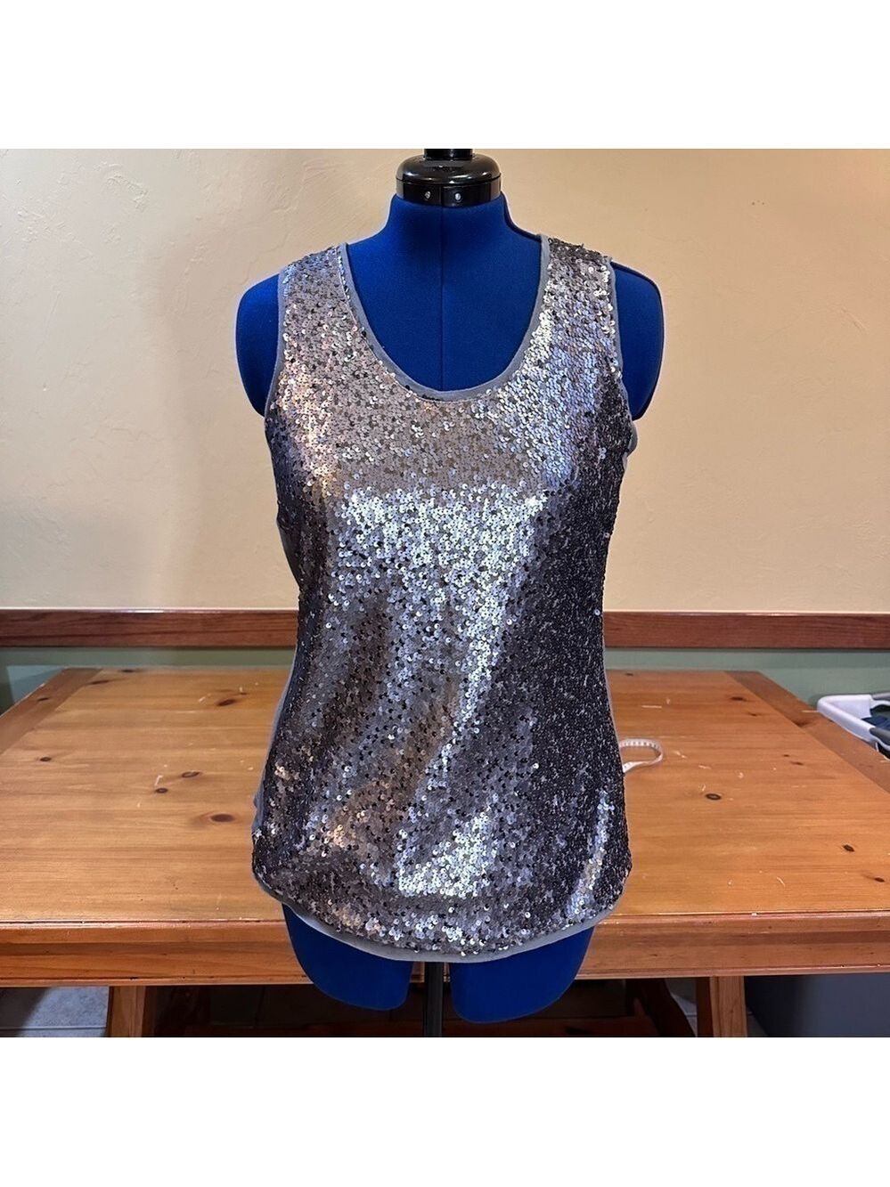 Nic+Zoe gray sequin tank top